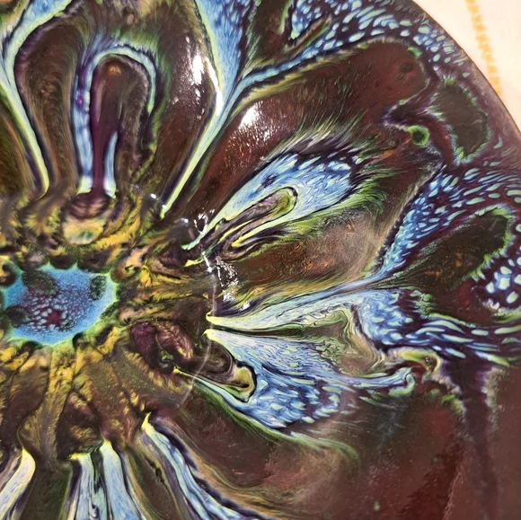 VIRGINIA PORTER Enamel on Copper 7.25" Mid-Century Modern Bowl. Beautiful - Picture 2 of 6